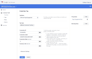 Page engagement-tracking step 4