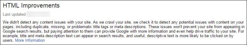 Google Search Console - HTML improvements