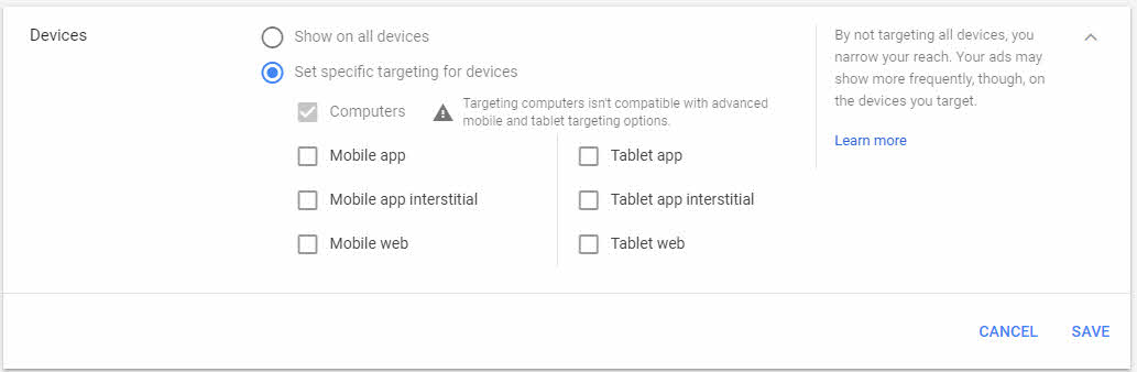 How to set specific targeting for devices in Google Ads