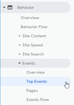 This is where you can find the event reporting within Google Analytics. 