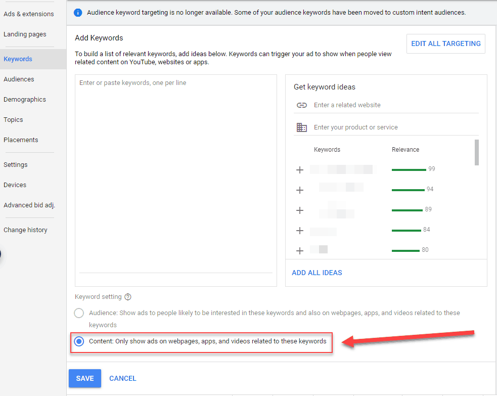 How to configure contextual targeting within Google Ads
