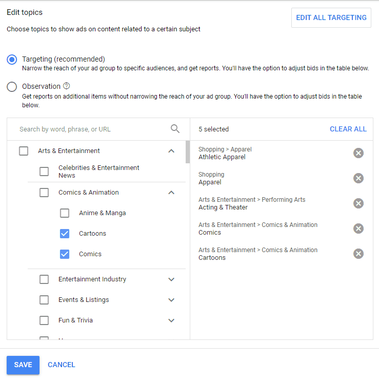 How to add topic targeting to your Google Ads campaign