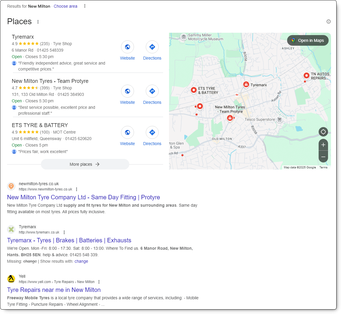 Searching for car tyres with Google - how easy is it to find what you're looking for?