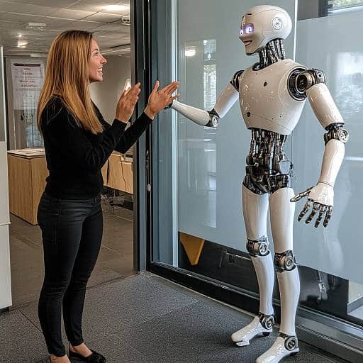 AI robot emulating a person
