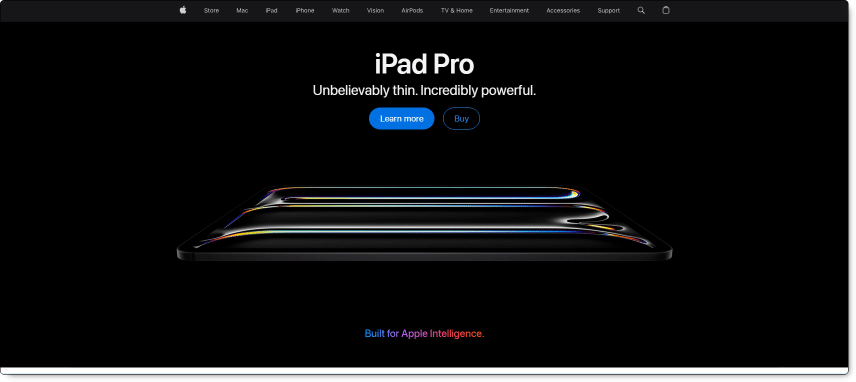 The Apple website - slick