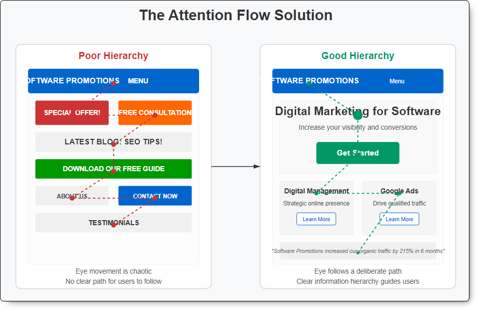 The attention flow solution - great assistance to effective website communication