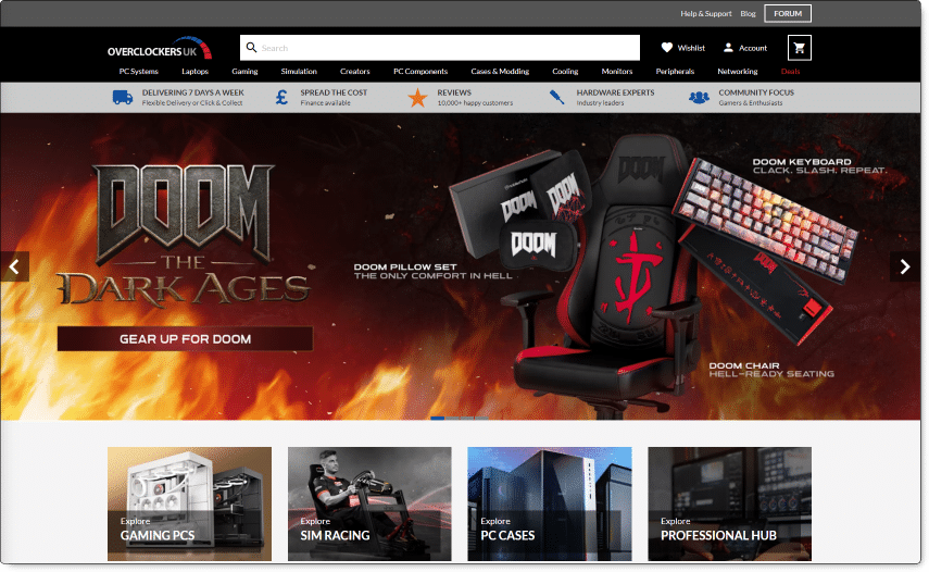 Overclockers - an enormous top nav. Total failure to keep it brief.